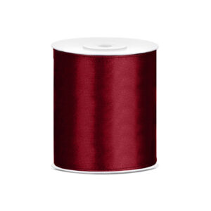 1x Hobby/decoratie bordeaux rood satijnen sierlint 10 cm/100 mm x 25 meter 10251773