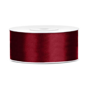 1x Hobby/decoratie bordeaux rood satijnen sierlint 2