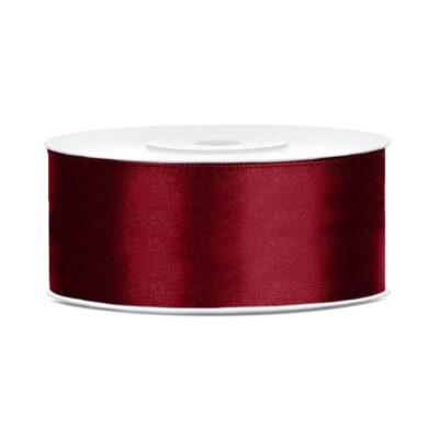 1x Hobby/decoratie bordeaux rood satijnen sierlint 2