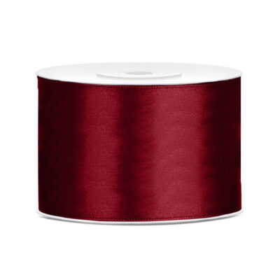 1x Hobby/decoratie bordeaux rood satijnen sierlinten 5 cm/50 mm x 25 meter 10207129