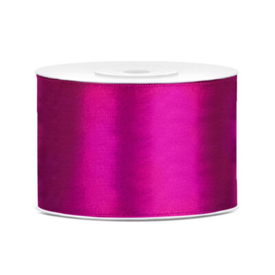 1x Hobby/decoratie donker fuchsia satijnen sierlinten 5 cm/50 mm x 25 meter 10207102