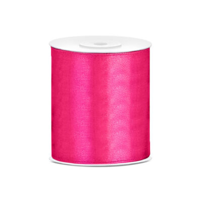 1x Hobby/decoratie fuchsia roze satijnen sierlint 10 cm/100 mm x 25 meter 10251781