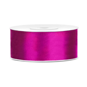 1x Hobby/decoratie fuchsia roze satijnen sierlint 2