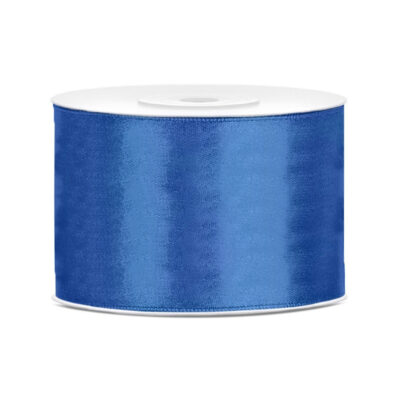 1x Hobby/decoratie helderblauw satijnen sierlinten 5 cm/50 mm x 25 meter 10207143