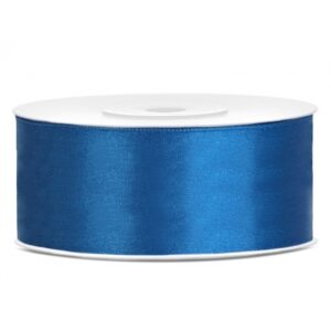 1x Hobby/decoratie kobalt blauw satijnen sierlint 2