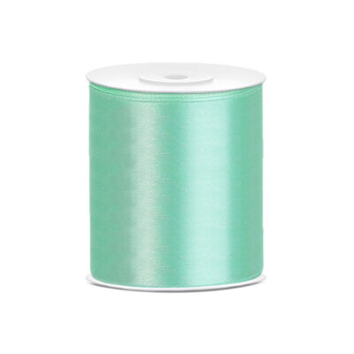 1x Hobby/decoratie mint groen satijnen sierlint 10 cm/100 mm x 25 meter 10251769