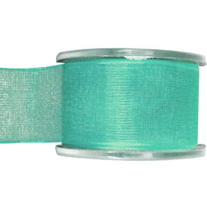 1x Hobby/decoratie mintgroene organza sierlinten 4 cm/40 mm x 20 meter 10254309