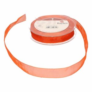 1x Hobby/decoratie oranje organza sierlint 1