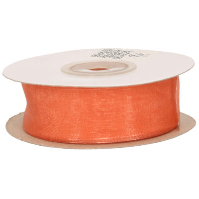 1x Hobby/decoratie oranje organza sierlinten 2