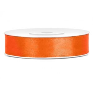 1x Hobby/decoratie oranje satijnen sierlint 1