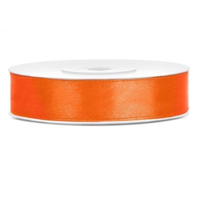 1x Hobby/decoratie oranje satijnen sierlint 1