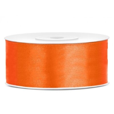 1x Hobby/decoratie oranje satijnen sierlint 2