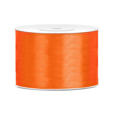 1x Hobby/decoratie oranje satijnen sierlinten 5 cm/50 mm x 25 meter 10207000