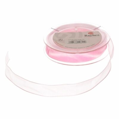 1x Hobby/decoratie roze organza sierlint 1