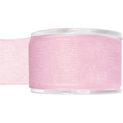 1x Hobby/decoratie roze organza sierlinten 4 cm/40 mm x 20 meter 10254305