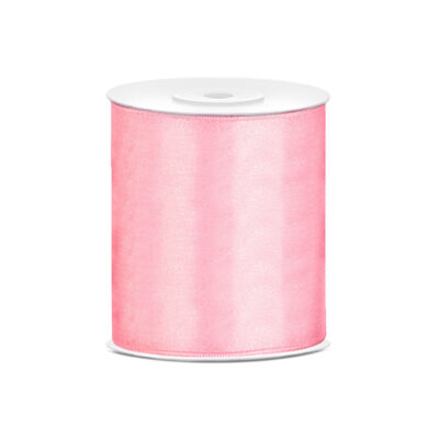 1x Hobby/decoratie roze satijnen sierlint 10 cm/100 mm x 25 meter 10251774