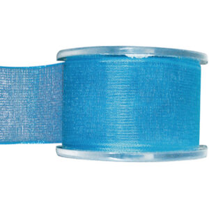 1x Hobby/decoratie turquoise organza sierlinten 4 cm/40 mm x 20 meter 10254319