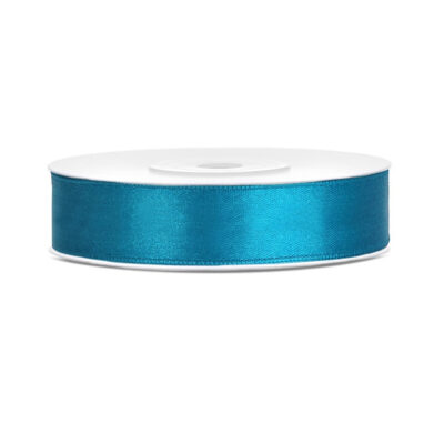 1x Hobby/decoratie turquoiseblauw satijnen sierlinten 1