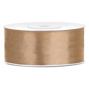 1x Hobby/decoration goud satin ribbon 2.5 cm/25 mm x 25 meters 10078044