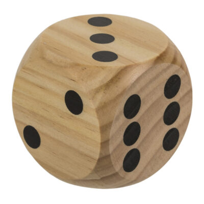 1x Houten dobbelstenen 6 x 6 cm 10224341