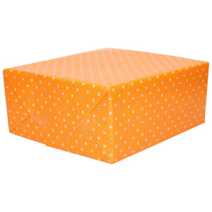 1x Inpakpapier/cadeaupapier oranje met gekleurde stippen motief 200 x 70 cm rol 10267987