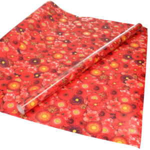 1x Inpakpapier/cadeaupapier rode bloemen print 200 x 70 cm rol 10359117