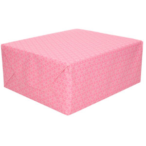 1x Inpakpapier/cadeaupapier roze met witte bloemetjes 200 x 70 cm 10244850