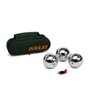 1x Jeu de boules sets met 3 ballen in tas de luxe 10224049