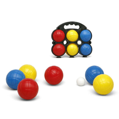 1x Jeu de boules sets met 6 gekleurde ballen in draagtas 10224055