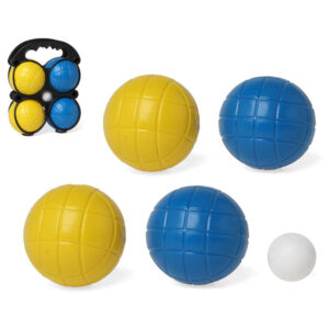 1x Kleine jeu de boules sets met 4 gekleurde ballen in draagtas 10224062