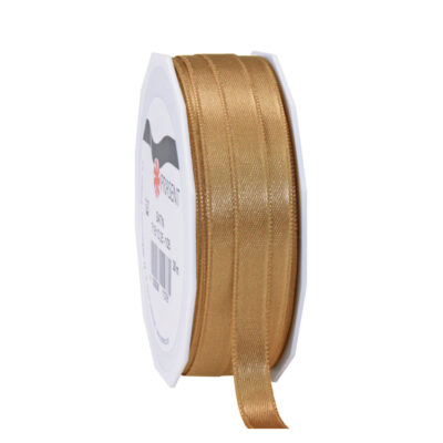 1x Luxe hobby/decoratie bronzen satijnen sierlinten 1 cm/10 mm x 25 meter 10255897