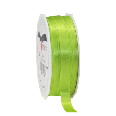 1x Luxe hobby/decoratie lime groen satijnen sierlinten 1 cm/10 mm x 25 meter 10255903