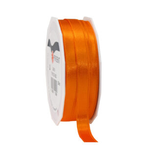 1x Luxe hobby/decoratie oranje satijnen sierlinten 1 cm/10 mm x 25 meter 10255896