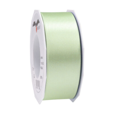 1x Luxe hobby/decoratie pastel groene satijnen sierlinten breed 4 cm/40 mm x 25 meter 10256164