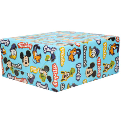 1x Rollen Inpakpapier/cadeaupapier Disney Mickey Donald Pluto blauw 200 x 70 cm 10293050