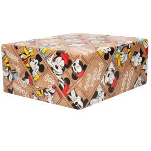 1x Rollen inpakpapier/cadeaupapier Disney friends Minnie Mouse Donald en Pluto bruin 200 x 70 cm 10292963