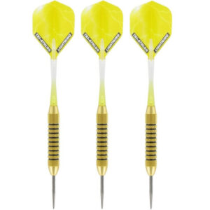 1x Set van 3 dartpijlen Speedy Yellow Brass 21 grams 10233509