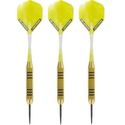 1x Set van 3 dartpijlen Speedy Yellow Brass 23 grams 10233512