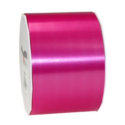 1x XL hobby/decoratie fuchsia roze kunststof sierlinten breed 9 cm/90 mm x 91 meter 10255480