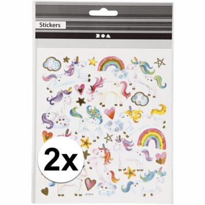 2 vellen eenhoorn thema kinder stickers 10101492