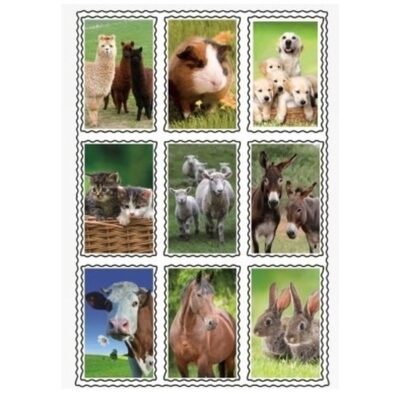 2 vellen van 3D kinder stickers boerderijdieren 9 stuks per vel 10135785