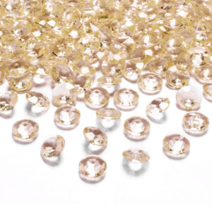 200x Hobby/decoratie gouden diamantjes/steentjes 12 mm/1