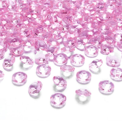 200x Hobby/decoratie lichtroze diamantjes/steentjes 12 mm/1