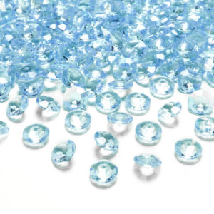 200x Hobby/decoratie turquoise blauwe diamantjes/steentjes 12 mm/1