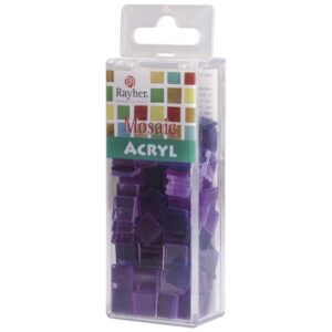 205x stuks Acryl mozaieken maken steentjes violet paars 1 x 1 cm 10078108