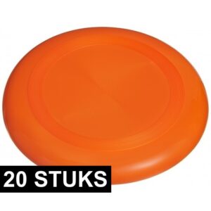 20x Oranje frisbee 23 cm 10166227