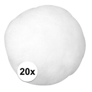 20x Witte decoratieve pompons 38 mm 10056645