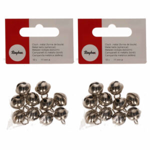 20x Zilveren metalen belletjes met oog 11 mm hobby/knutsel benodigdheden 10228374