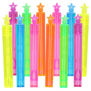 24x Bellenblaas buisjes neon kleuren met ster dop 4 ml voor kinderen 10334732