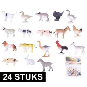 24x Boerderij speelgoed diertjes/dieren 2-6 cm 10162217